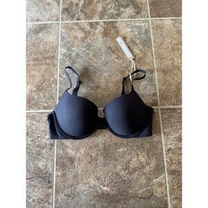 Skims Fits Everybody Pushup Demi Bra Onyx Size 32C